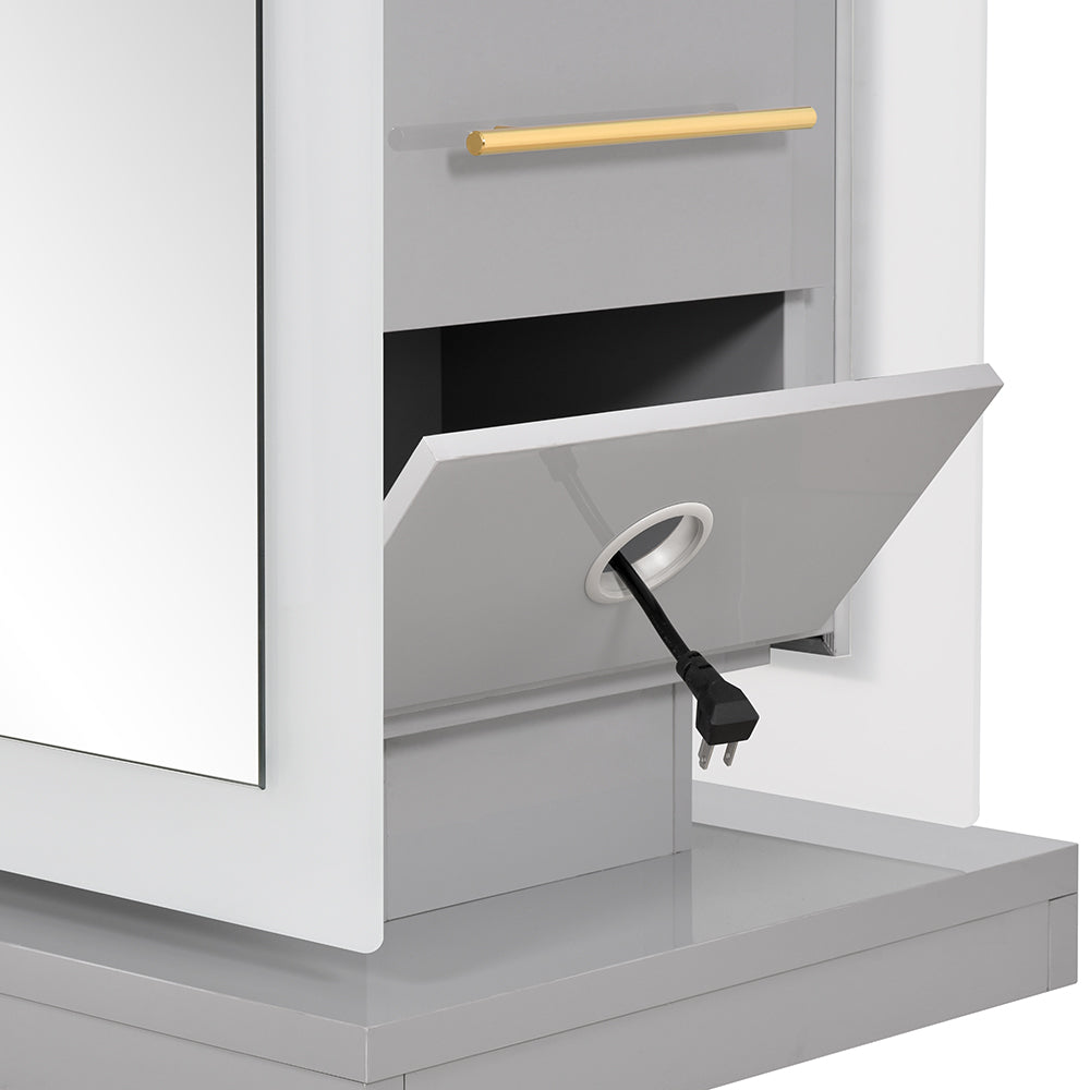 Magic II Double LED Lighted Styling Station Silver Gray DIR