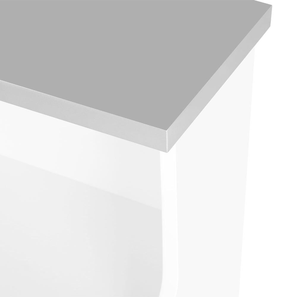 Janus Deluxe - LED Reception Front Desk White & Silver DIR