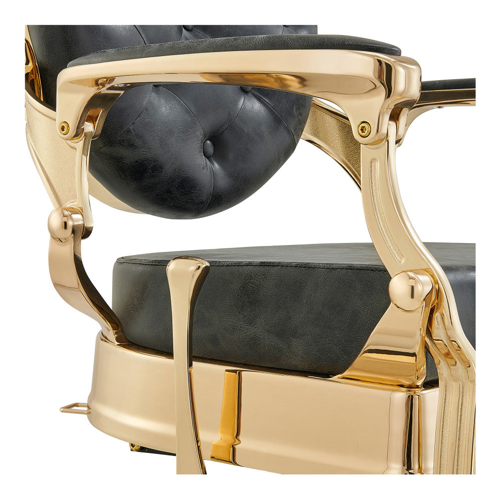 Princeton II Gold Barber Chair - Vintage Black DIR