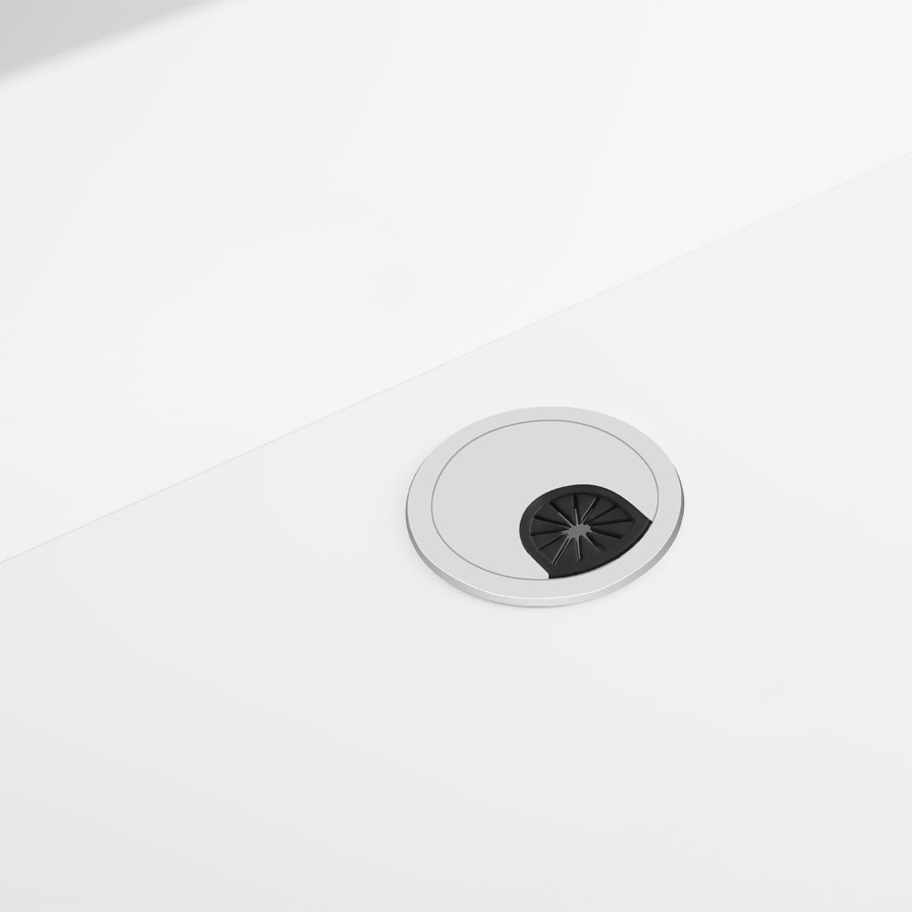 Janus Deluxe - LED Reception Front Desk White & Silver DIR