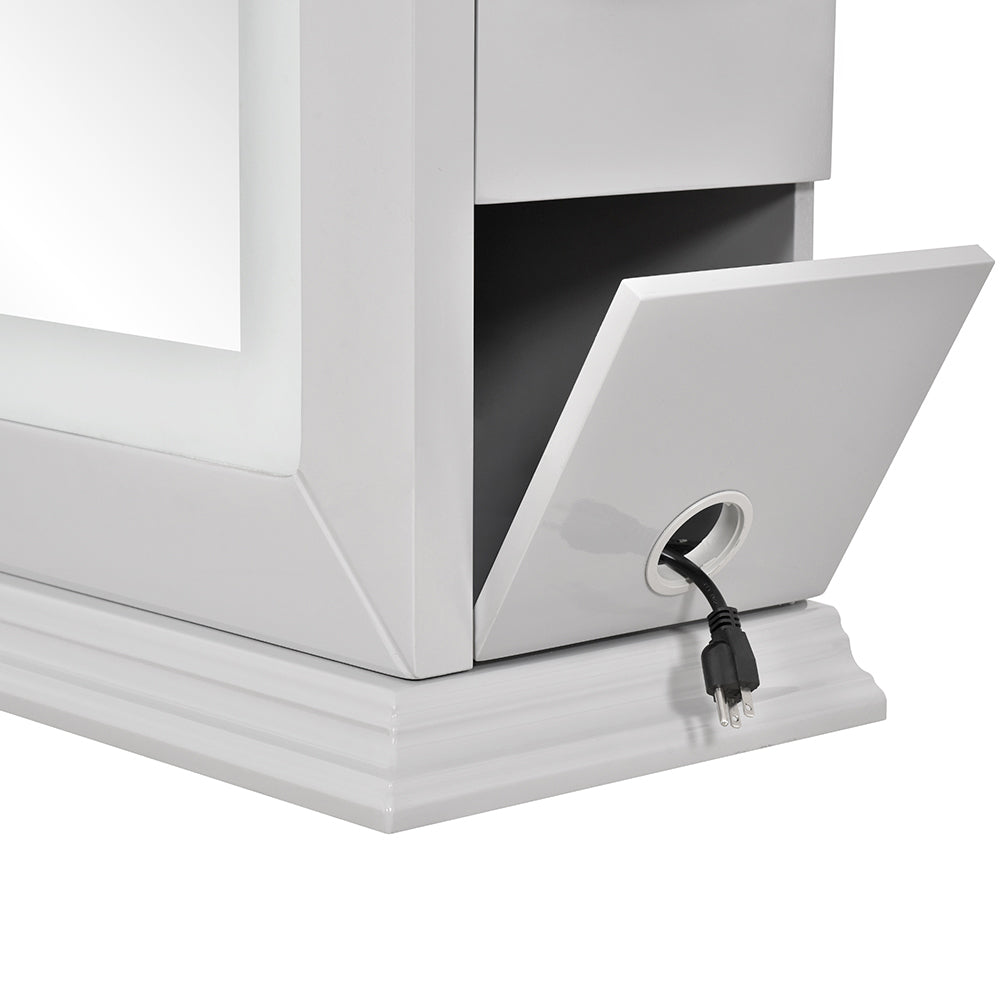 Adonis II Single LED Lighted Styling Station Silver Gray DIR