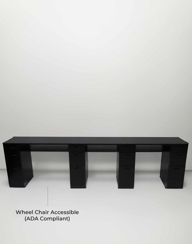 Triple Manicure Table w/ NO MOUNTED TOP - Edge Line Belava