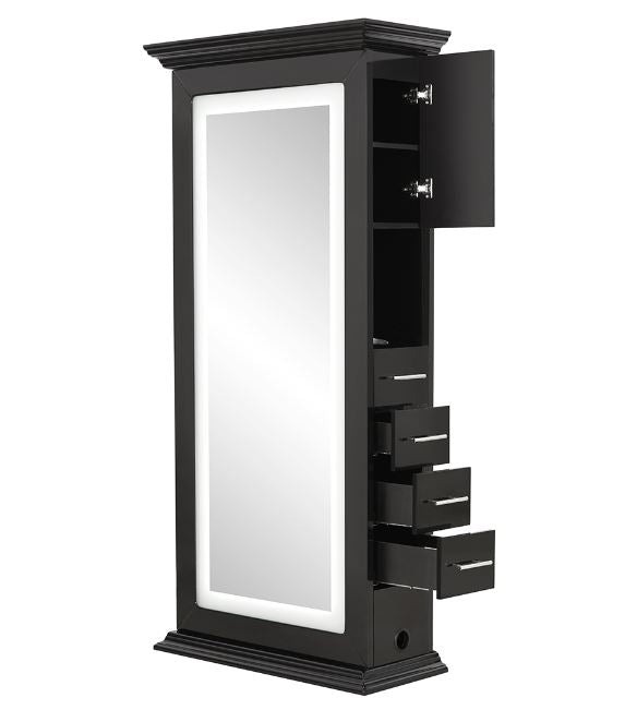 Adonis III Double LED Lighted Styling Station Black DIR