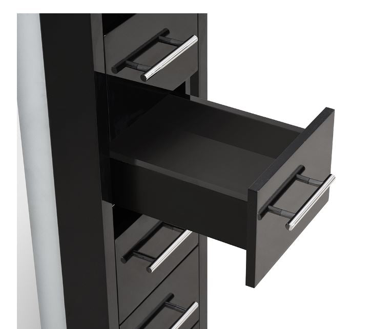 Adonis III Double LED Lighted Styling Station Black DIR