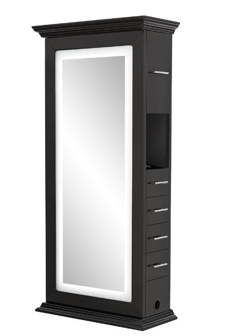 Adonis III Double LED Lighted Styling Station Black DIR