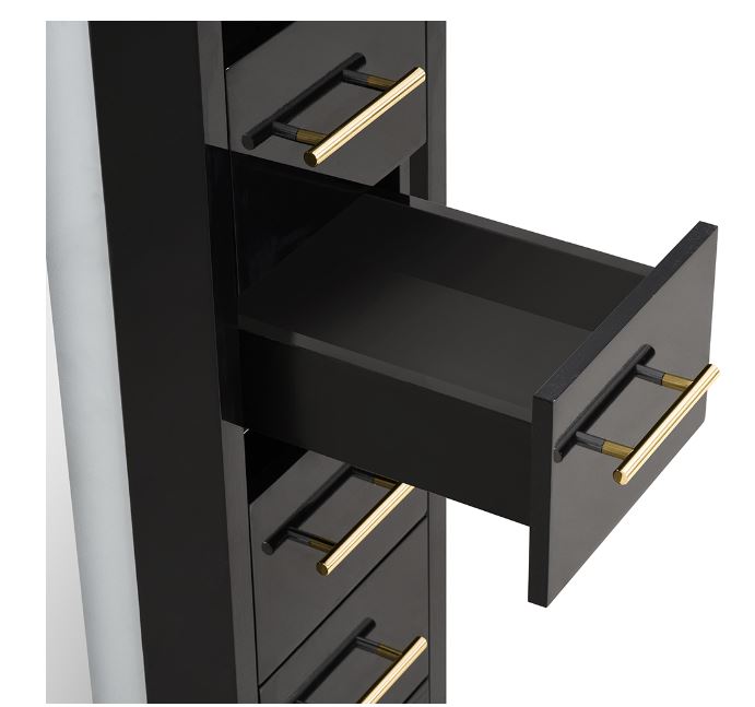 Adonis III Double LED Lighted Styling Station Black DIR