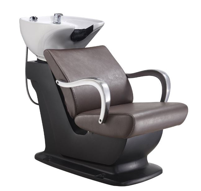 Beckman Shampoo Backwash Unit with Adjustable Seat Brown DIR