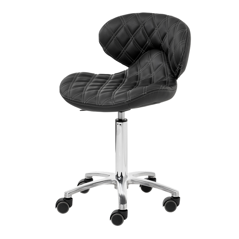 Lexi Pro Double Diamond Manicure Stool Black Whale Spa