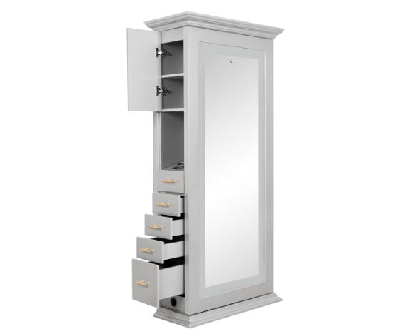 Adonis III Double LED Lighted Styling Station Silver Gray DIR