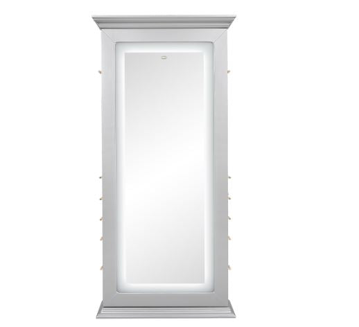 Adonis III Double LED Lighted Styling Station Silver Gray DIR