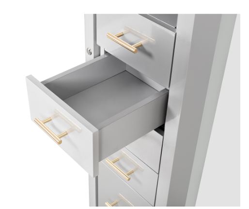 Adonis III Double LED Lighted Styling Station Silver Gray DIR