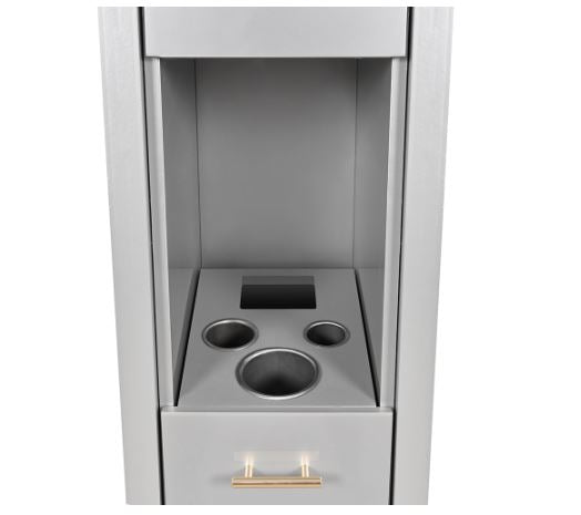 Adonis III Double LED Lighted Styling Station Silver Gray DIR