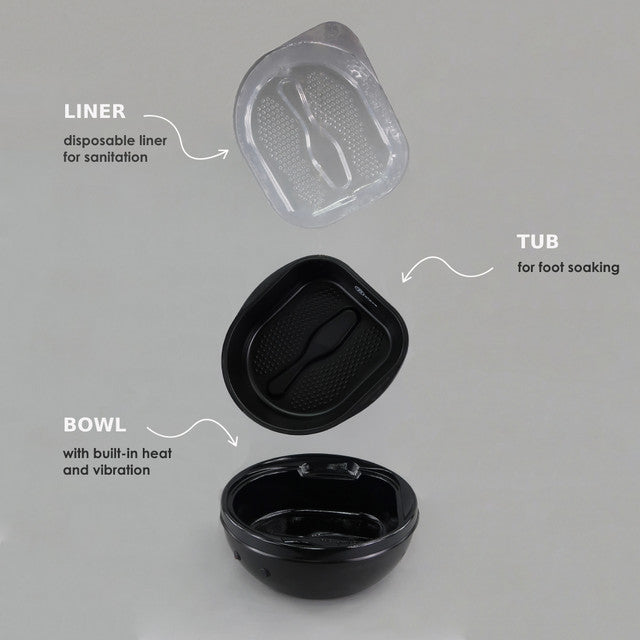 Trio Foot Spa - w/ Heat & Vibration in Black Belava