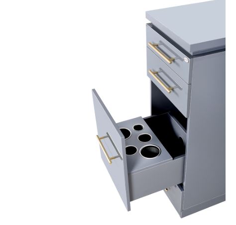 Romance II Styling Station Cabinet Graphite Gray DIR