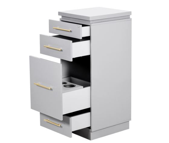 Romance II Styling Station Cabinet Silver Gray DIR