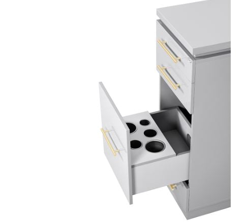 Romance II Styling Station Cabinet Silver Gray DIR