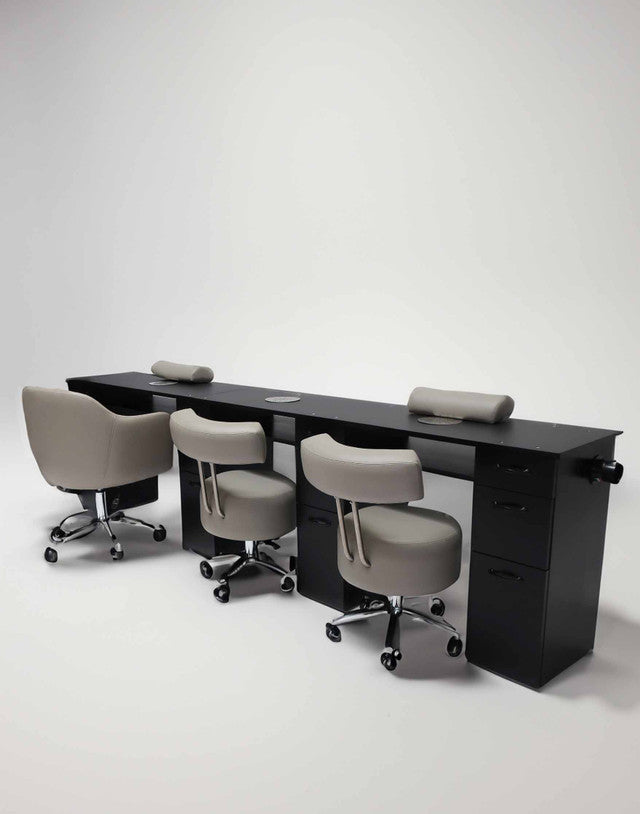 Triple Manicure Table w/ NO MOUNTED TOP - Edge Line Belava