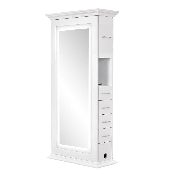 Adonis III Double LED Lighted Styling Station White DIR