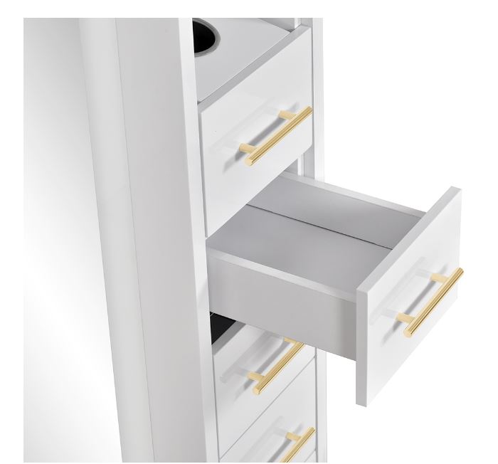 Adonis III Double LED Lighted Styling Station White DIR