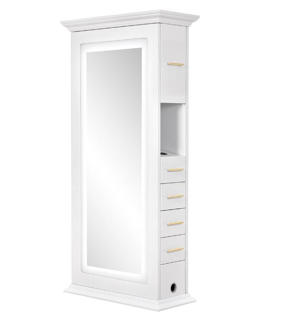 Adonis III Double LED Lighted Styling Station White DIR