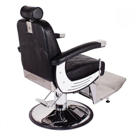 BARON Barber Chair Black Crocodile AGS Beauty