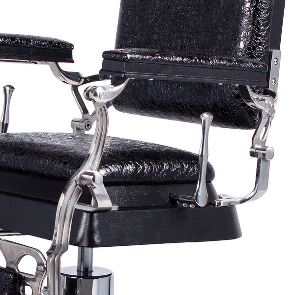 EMPEROR Barber Chair Patent Black Crocodile AGS Beauty