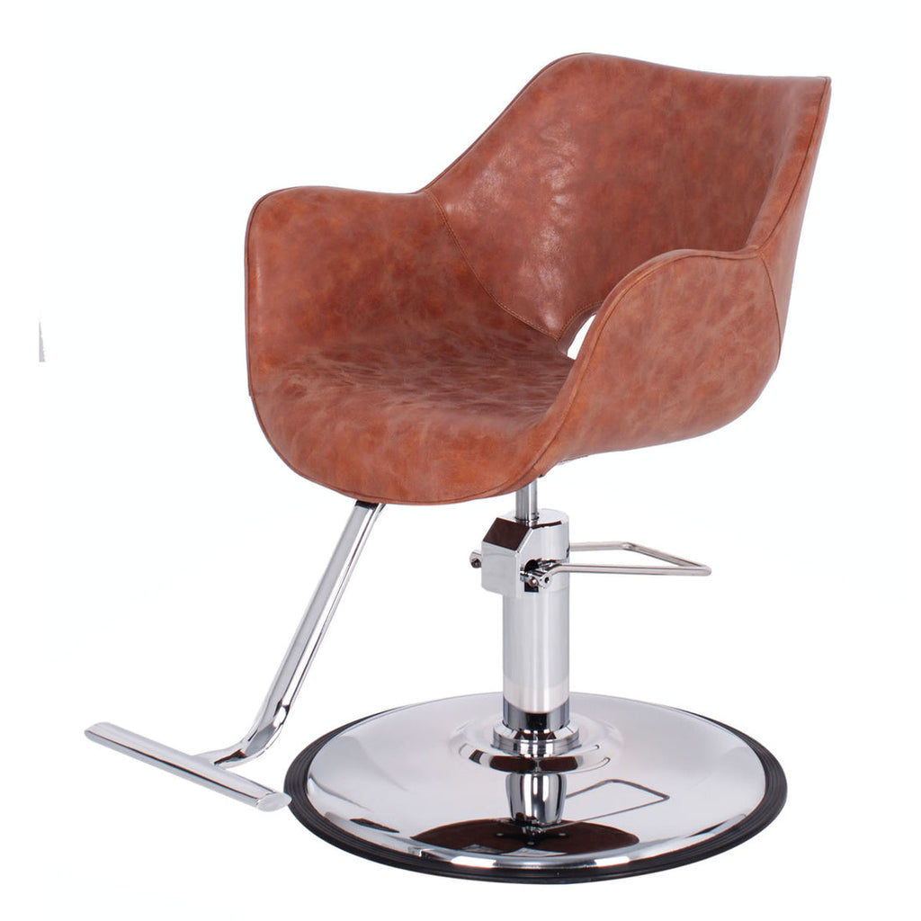 SAN FRANCISCO Salon Styling Chair Caramel Brown AGS Beauty