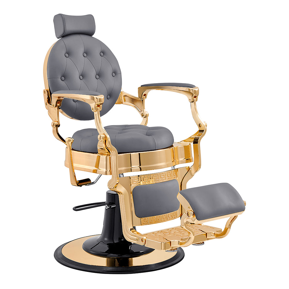 Princeton Gold Barber Chair - Gray DIR
