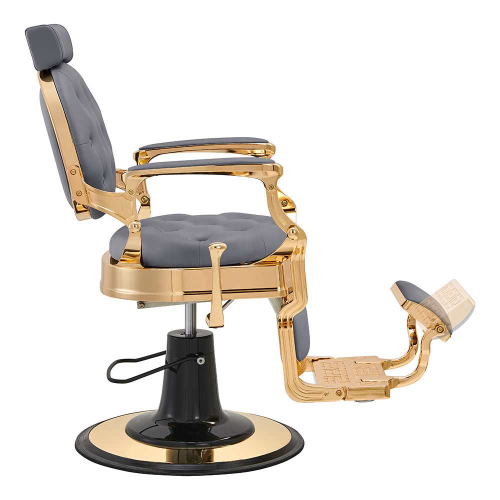Princeton Gold Barber Chair - Gray DIR