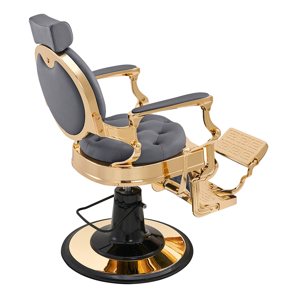 Princeton Gold Barber Chair - Gray DIR