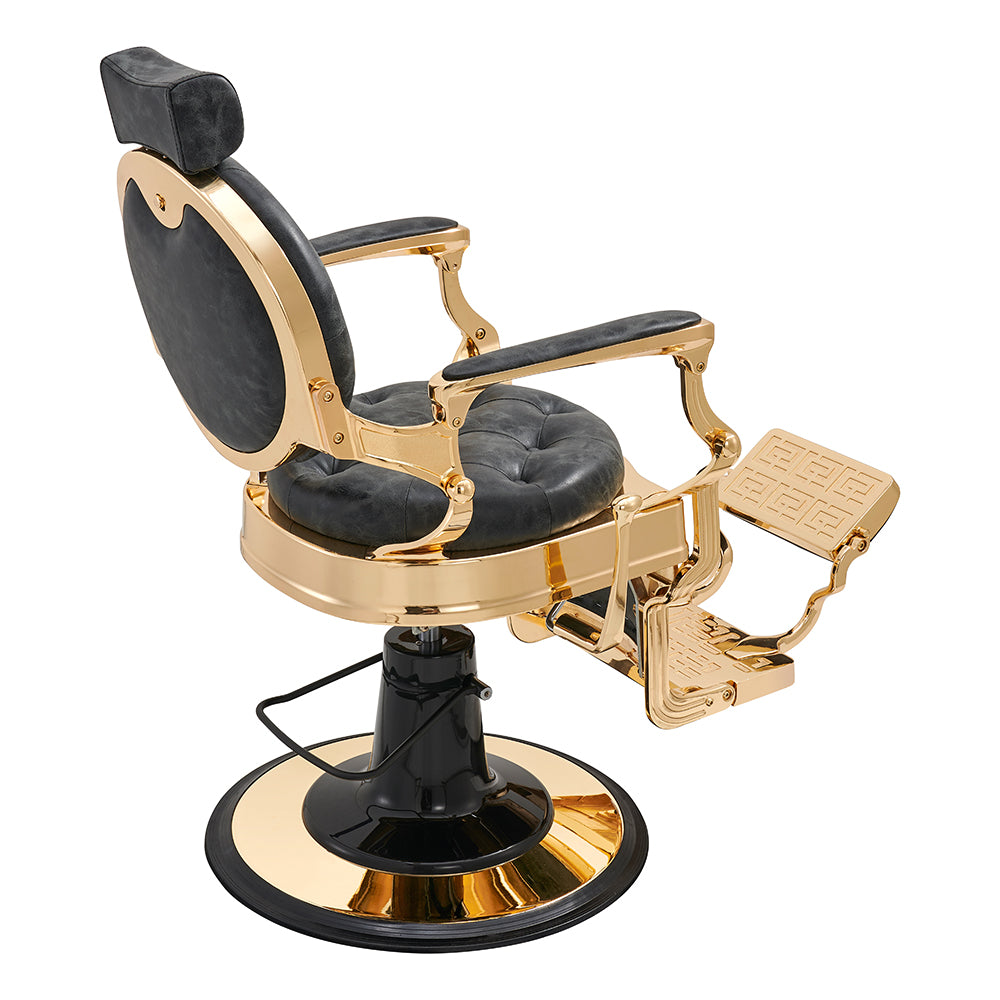 Princeton Gold Barber Chair - Vintage Black DIR
