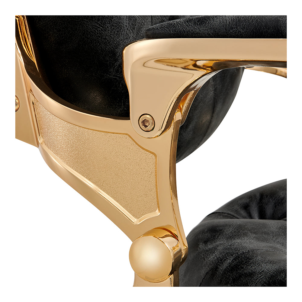 Princeton Gold Barber Chair - Vintage Black DIR