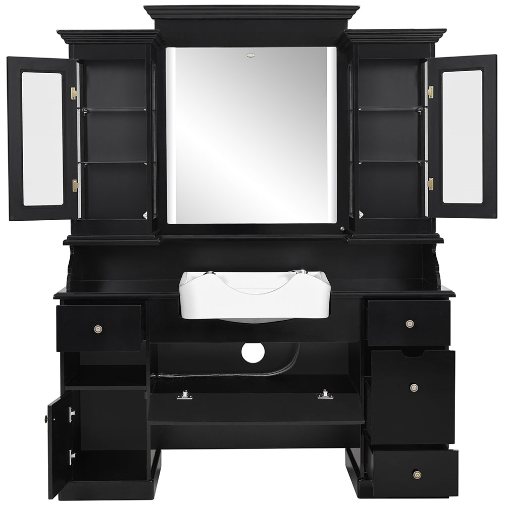 Mohegan LED Lighted Barber Station