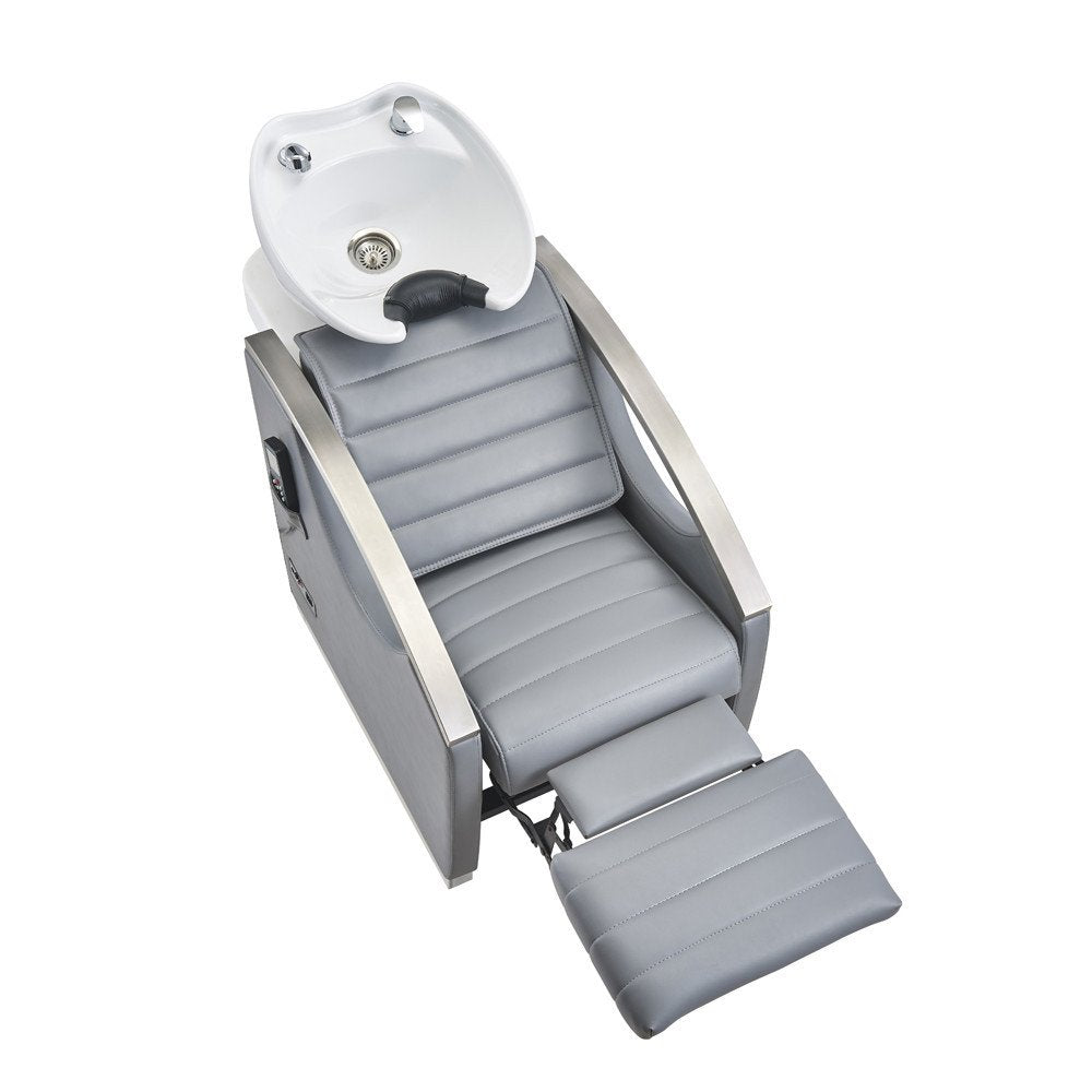 Bella V Reclining Massage Salon Backwash Chairs Gray DIR