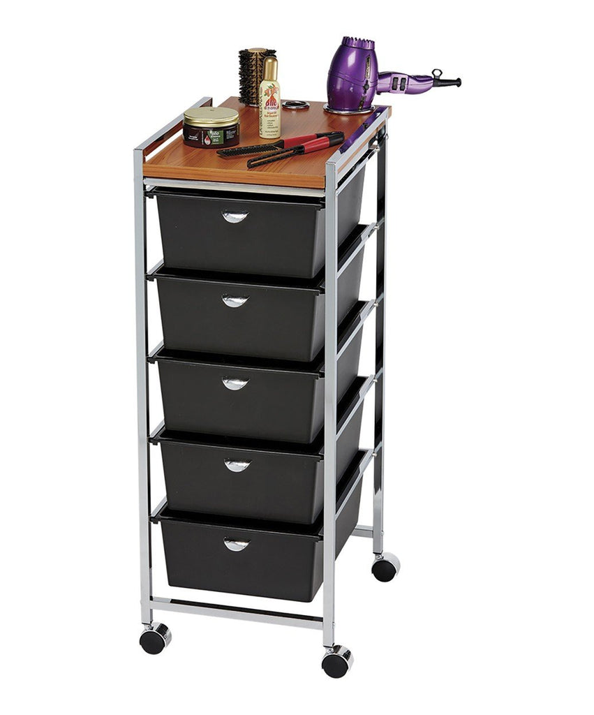 Five Drawer Metal Frame Cart w/ ACC Holder Pibbs