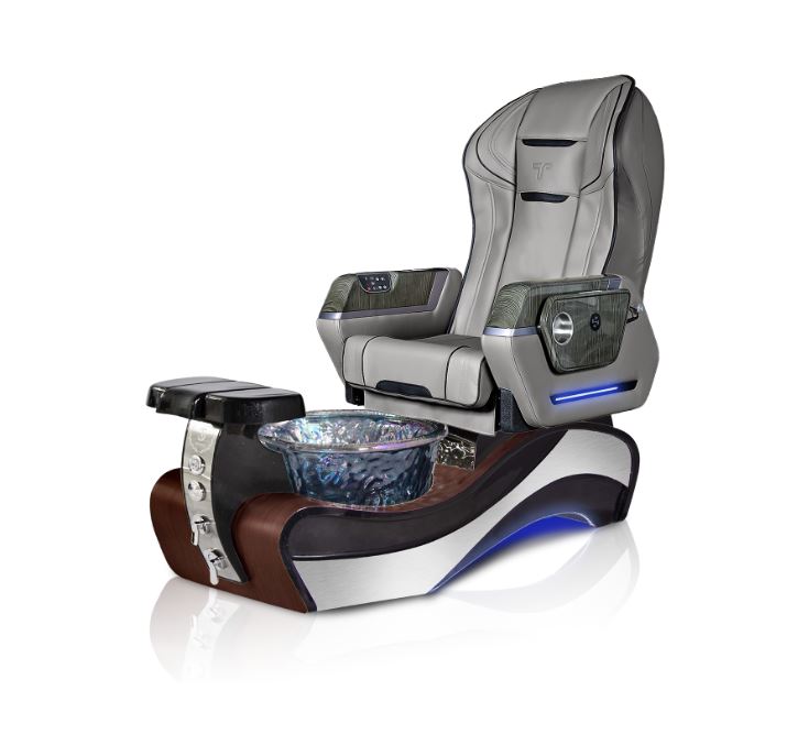 New Beginning 1 DARK-WOOD GRAY Pedicure Chair