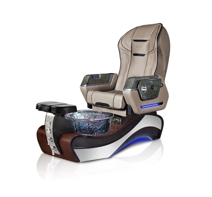 New Beginning 1 DARK-WOOD GRAY Pedicure Chair