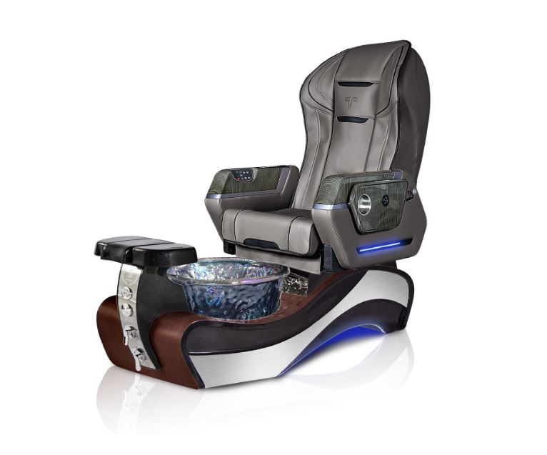 New Beginning 1 DARK-WOOD GRAY Pedicure Chair