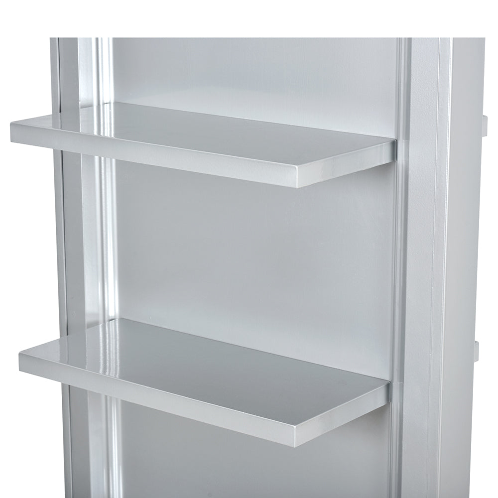 Gondola Free Standing Double Retail Display Shelf Silver DIR