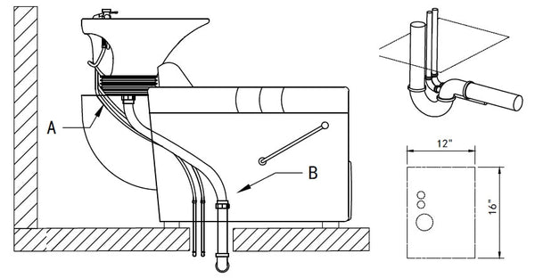 GONZAGA Salon Shampoo Unit AGS Beauty