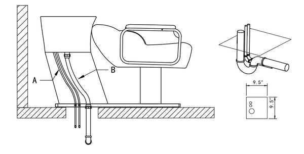 NEWPORT Salon Shampoo Unit AGS Beauty