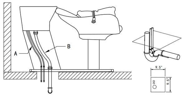 ATHENS Salon Shampoo Unit AGS Beauty