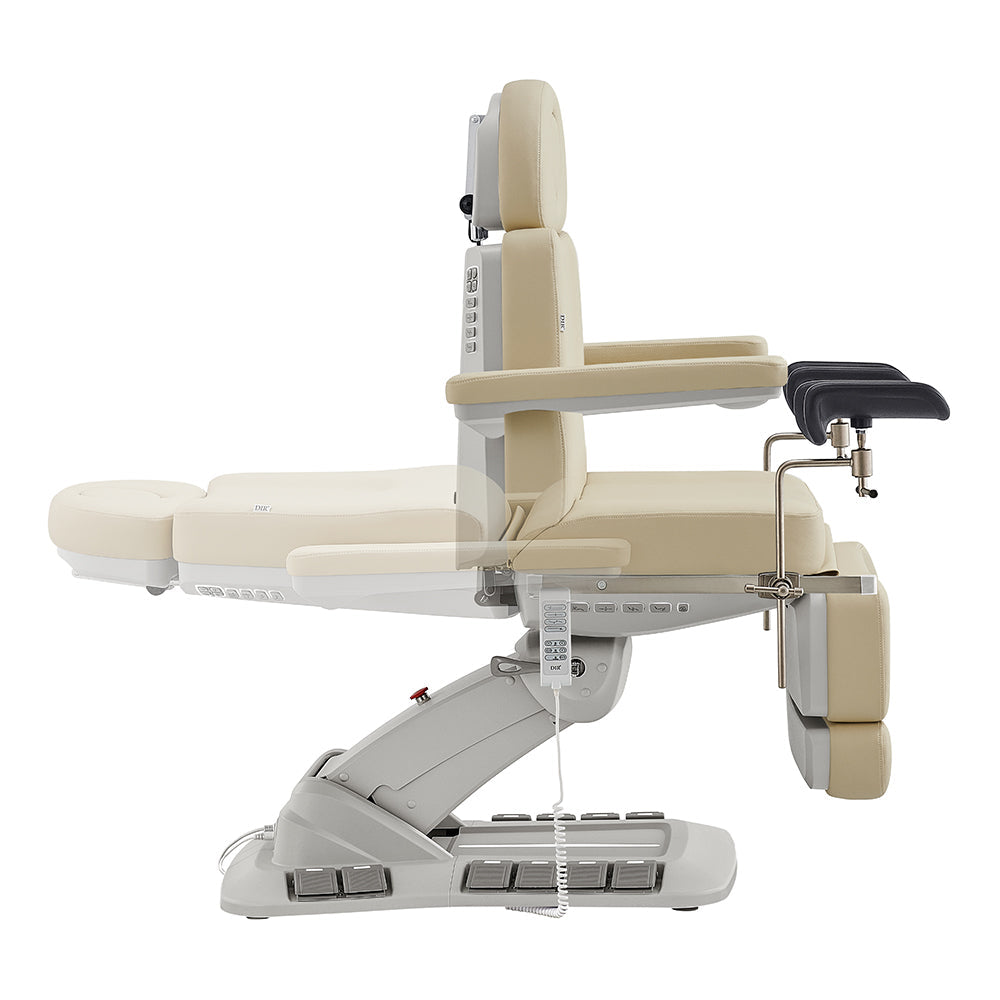 Geneva Exam Table with stirrups-4 Motors with Hand & Foot Remote Beige DIR