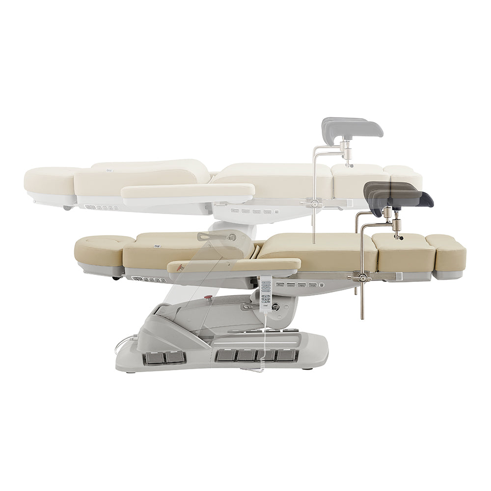 Geneva Exam Table with stirrups-4 Motors with Hand & Foot Remote Beige DIR