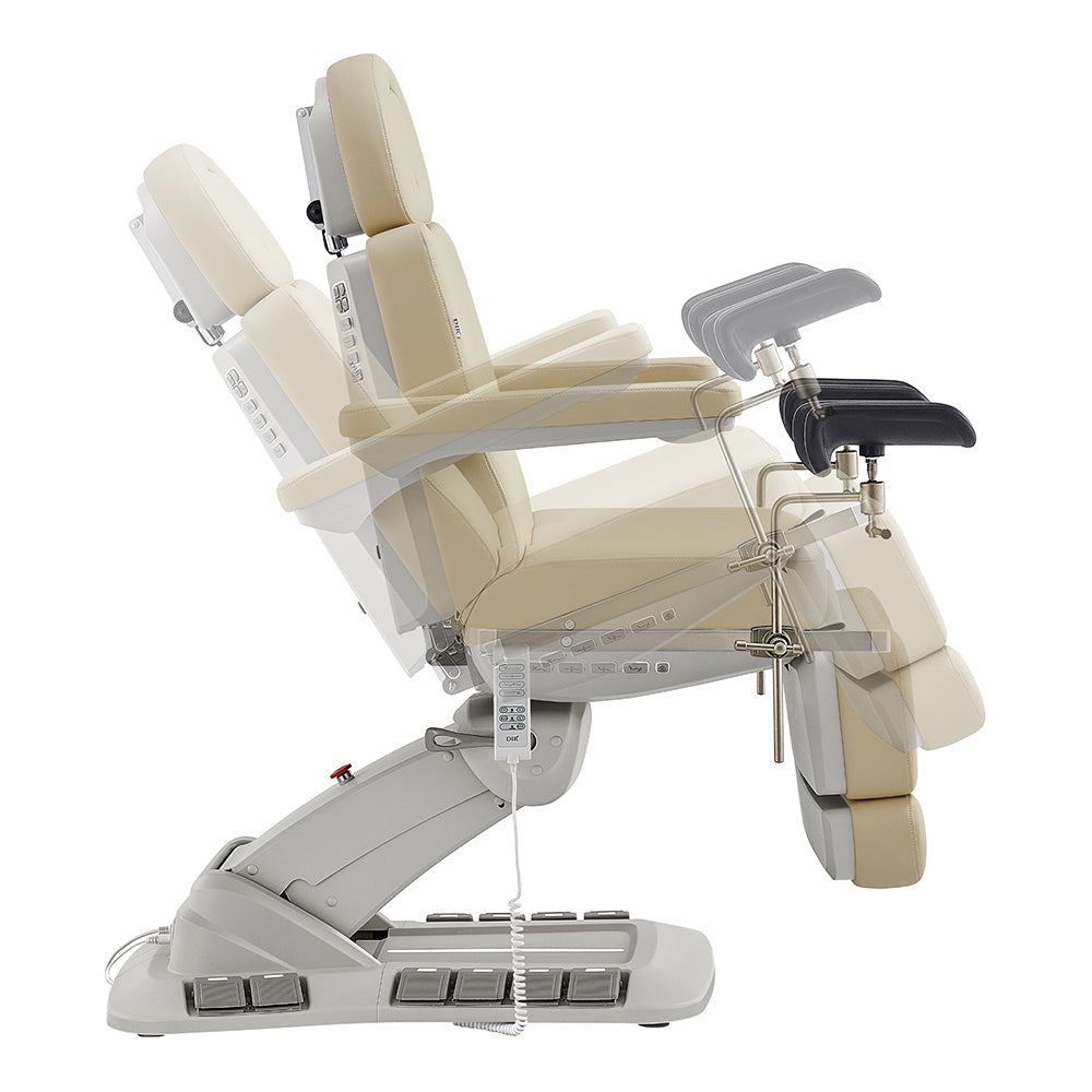 Geneva Exam Table with stirrups-4 Motors with Hand & Foot Remote Beige DIR