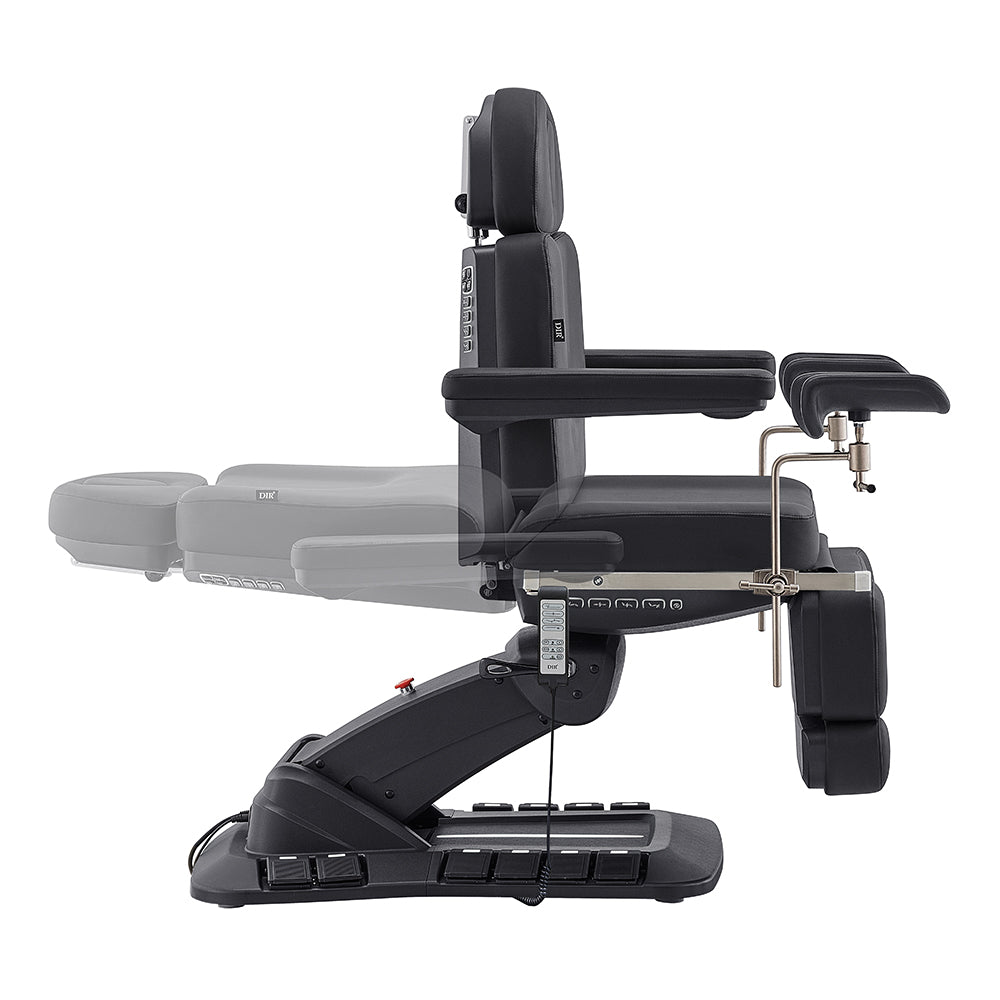 Geneva Exam Table with stirrups-4 Motors with Hand & Foot Remote Black DIR