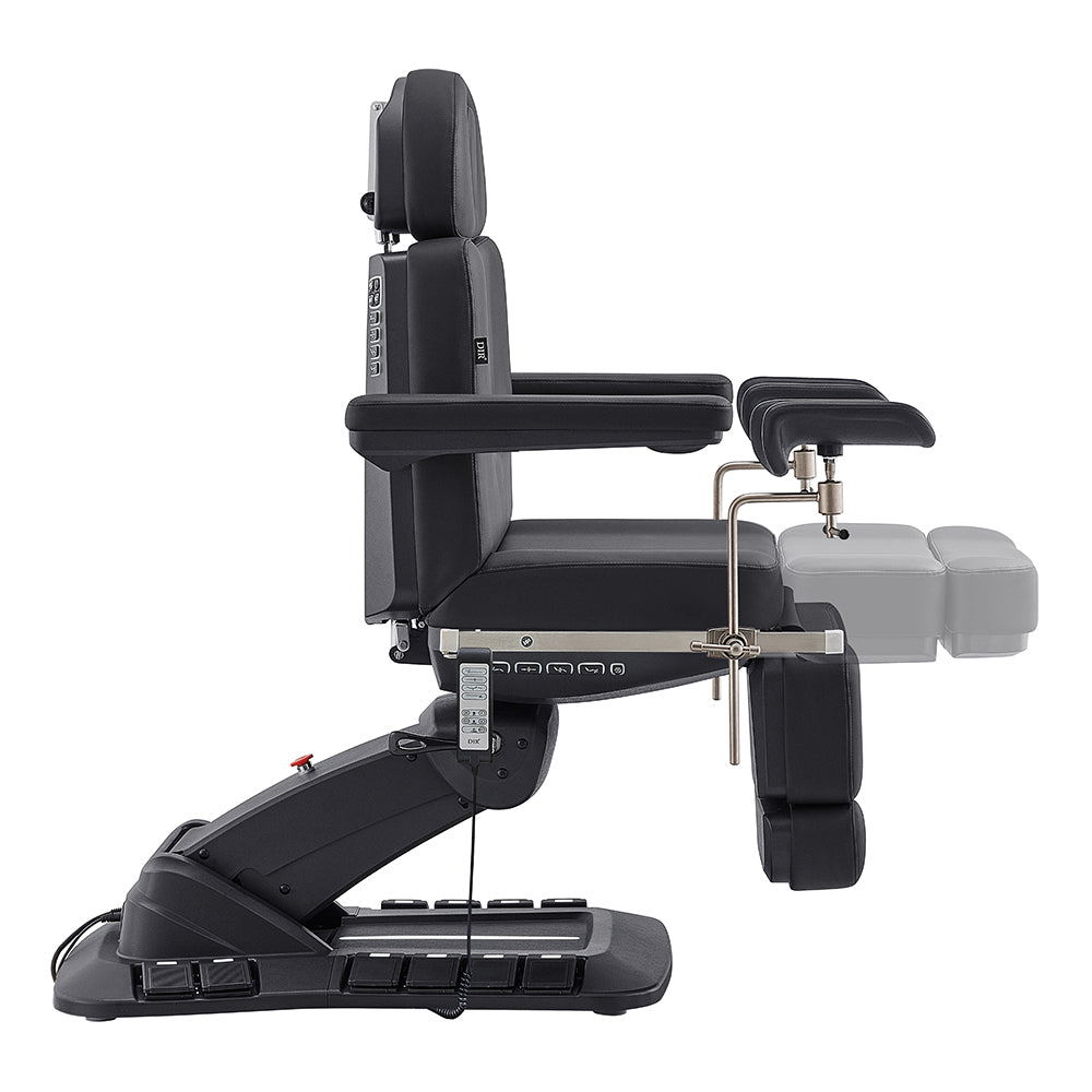 Geneva Exam Table with stirrups-4 Motors with Hand & Foot Remote Black DIR