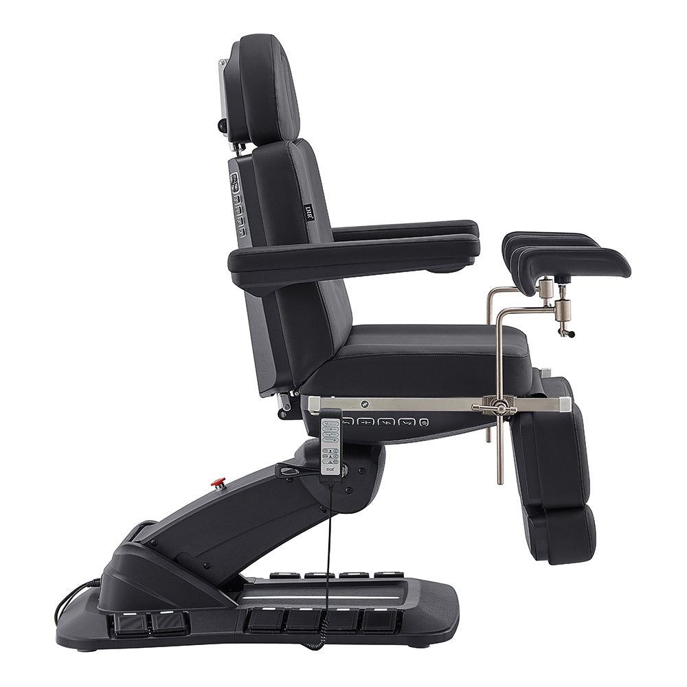 Geneva Exam Table with stirrups-4 Motors with Hand & Foot Remote Black DIR