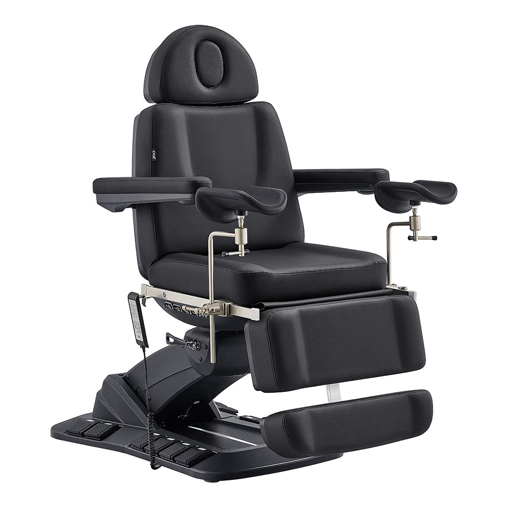 Geneva Exam Table with stirrups-4 Motors with Hand & Foot Remote Black DIR