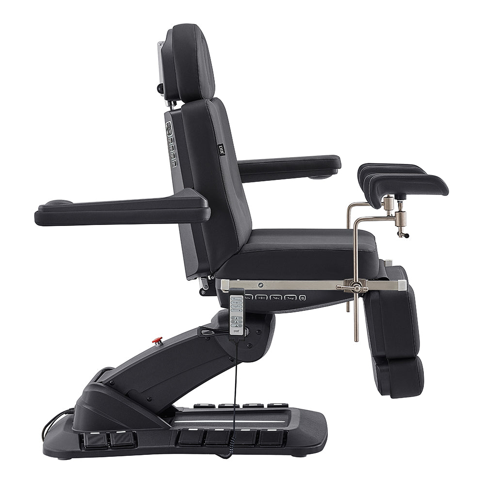 Geneva Exam Table with stirrups-4 Motors with Hand & Foot Remote Black DIR